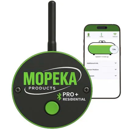 Mopeka WiFi oil tank gauge monitored from a smartphone